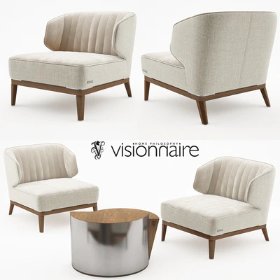 Blondie armchair with Cyborg large table - Visionnaire Home Philosophy — Ver 1