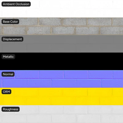 slim concrete block wall texture white — View 4