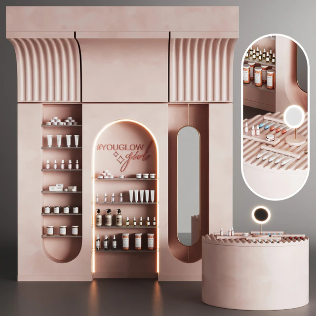 Cosmetics set in pink — Descargar