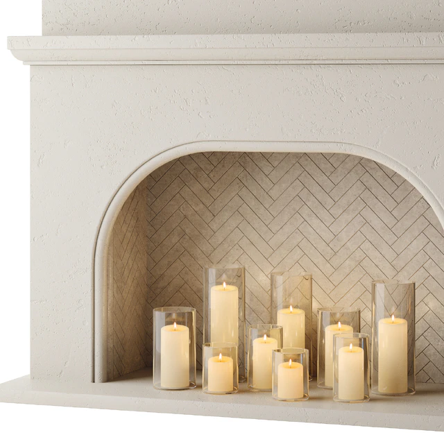 Fireplace with candles — Download