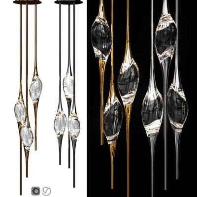 IL PEZZO 12 ROUND CHANDELIER Nickel and Gold — Ver 1