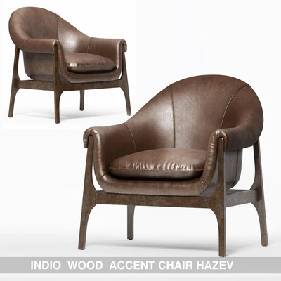 INDIO WOOD ACCENT CHAIR IN HAZE — Вид 1