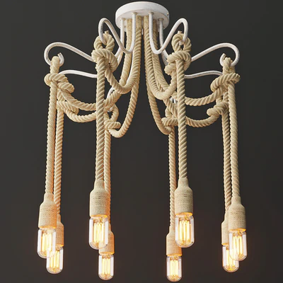 Chandelier Loft Rope Light White 8 — Ver 3