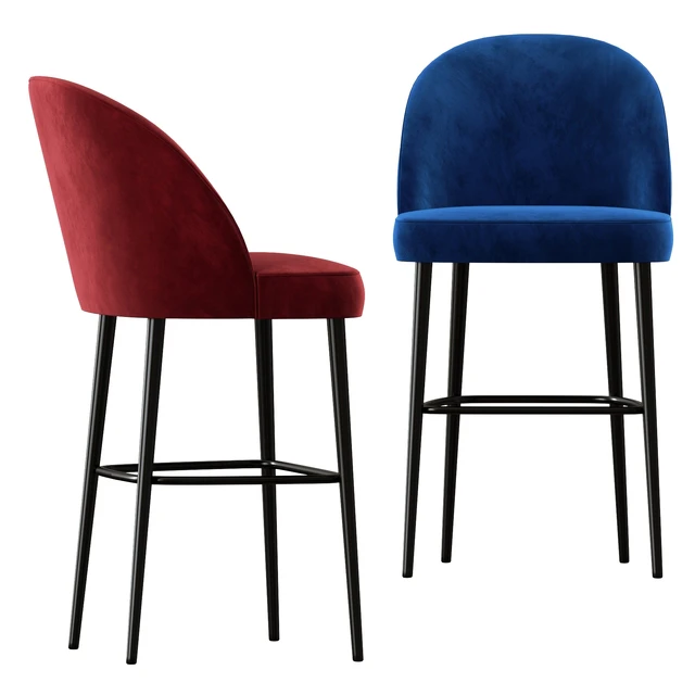 Austen Bar Stool Plush Velvet by Heals — Скачать