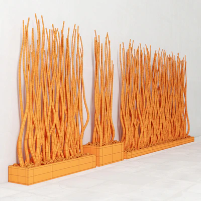 Planter rectangle concrete branch / Planter rectangular concrete with branches — Ver 2