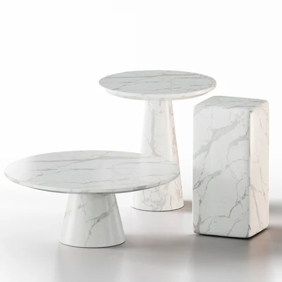 White marble tables set | Pols Potten — Вид 2