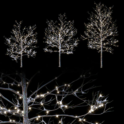 Trees in the snow with a luminous garland — Ver 1