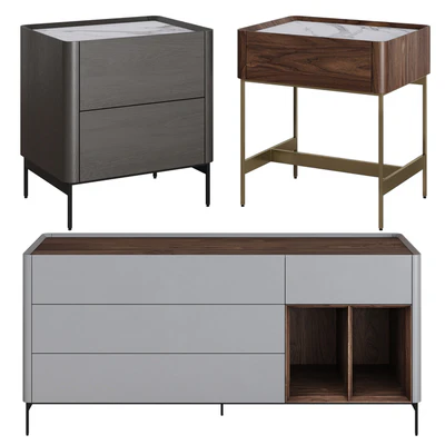 Chest of drawers and bedside table Si-Lounge Iris by Furman — Ver 1