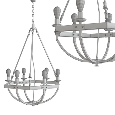Lodge 6-light Wide Steel Chandelier — Ver 2