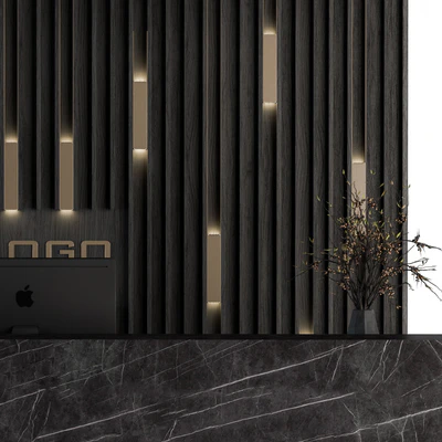 Reception Desk and Wall Decor - Set 04 — View 3
