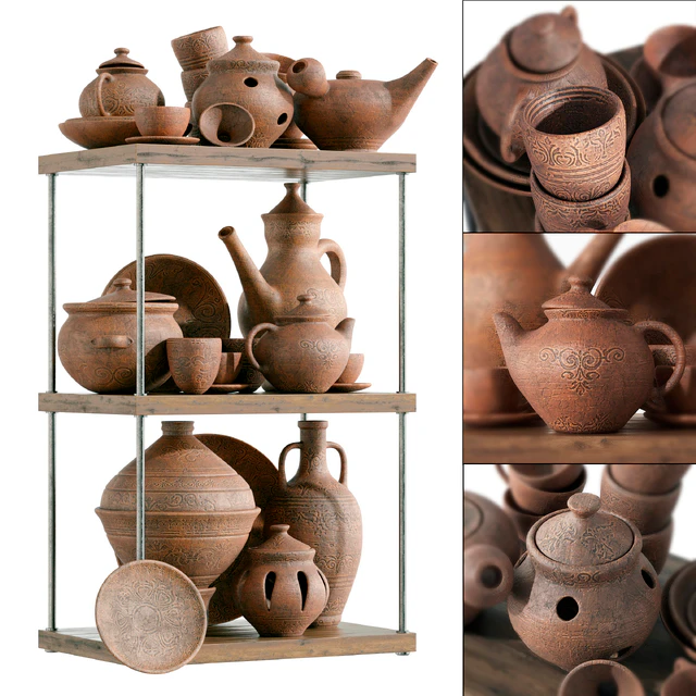 Dishes clay rack n11 / Clay crockery rack — Descargar