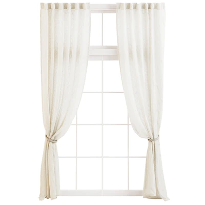 Linen Curtains with Rope Tiebacks — Ver 3