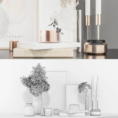 Decorative set with hydrangea and pampas grass — Ver 3