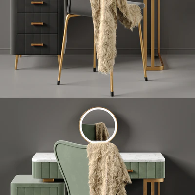Multi Color Velvet Dressing Table By Saleh — Вид 2