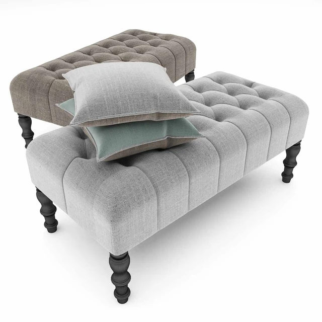 Footstool Upholstered with buttons — Descargar
