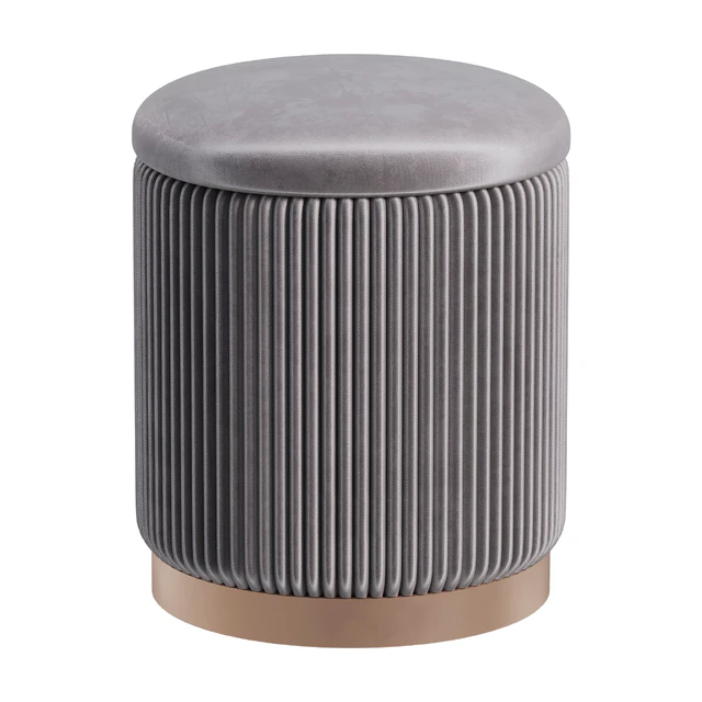 Pouffe with drawer Beatrice Glossy Velor in 4 colors — Descargar