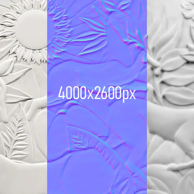 Bas-relief with deer — Ver 3