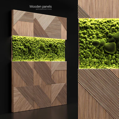 Wooden panels and stabilized moss — Ver 1