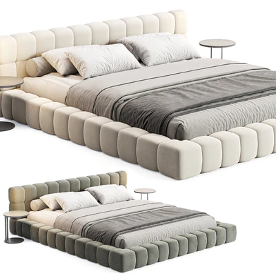 Aurora Technical Fabric Contemporary Bed Frame Queen Size — Ver 4