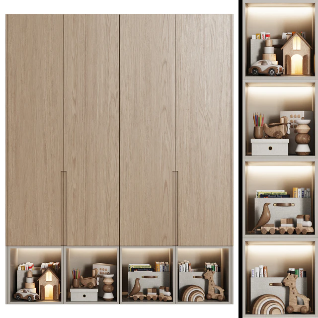 Modular children's wardrobe in a modern style 07 — Descargar