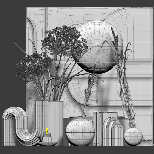 Decorative Set 04 with Carex Riparia and graceful Heracleum — Скачать