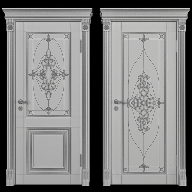 A door with a stained-glass window — Descargar