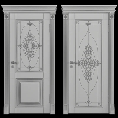 A door with a stained-glass window — Ver 2