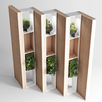 Wooden Partition With Plant 01 — Ver 4