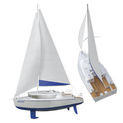 White sailing yacht — descargar