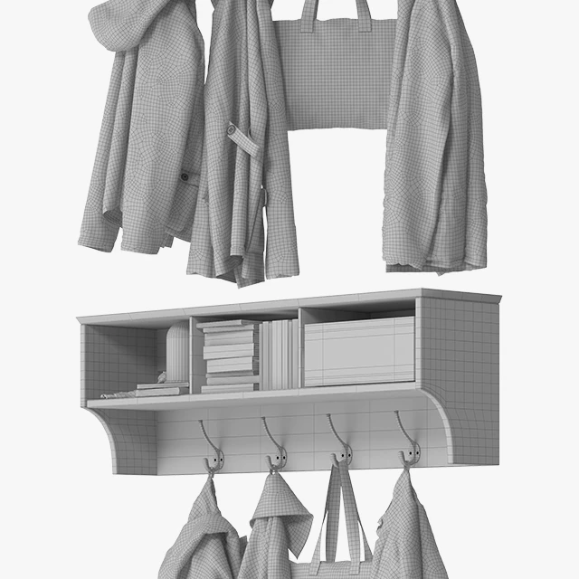 Wall Shelf With Clothes — Скачать