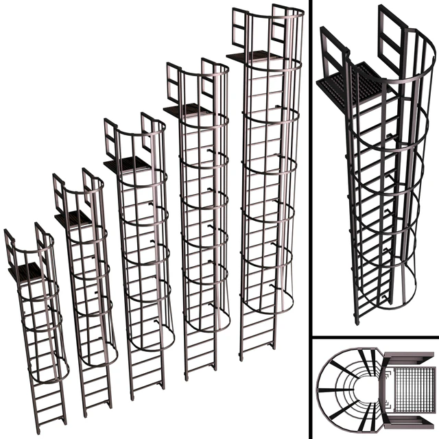 Пожарная лестница / Элементы пожарной безопасности / Roof ladder — Скачать