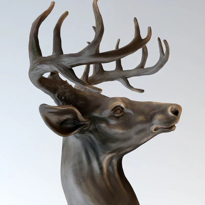 Bronze sculpture "Head of a deer." — Ver 2