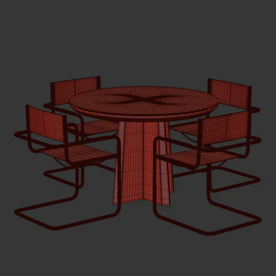 Стол CROSS ROUND by bino home со стульями MOMO HOME Store — Вид 3
