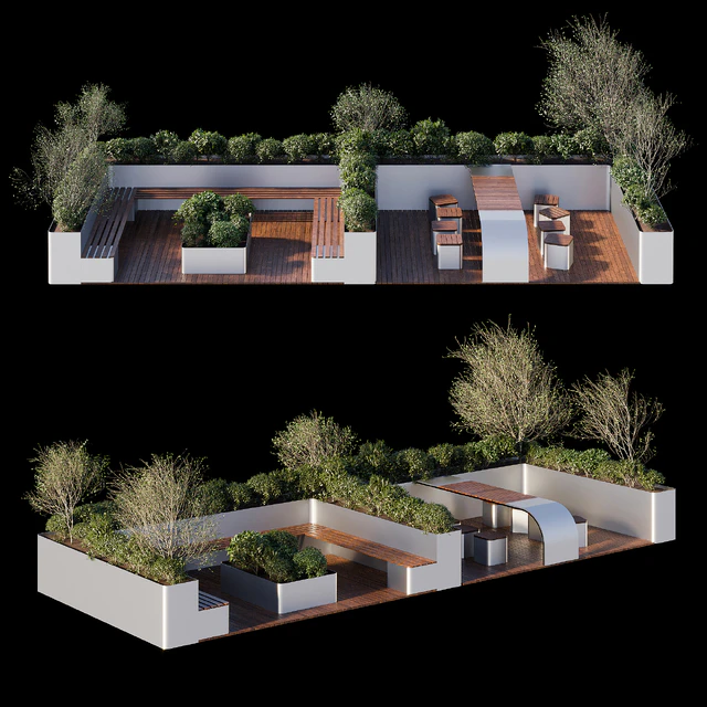 Parklet - recreation area in the park and urban environment — Descargar