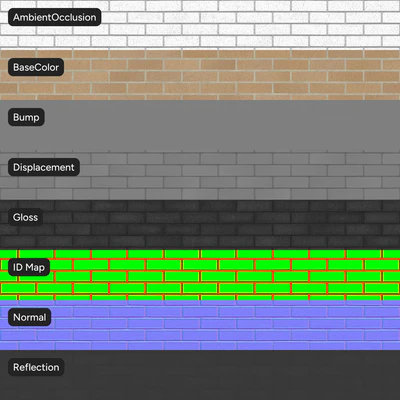 dragfaced running bond brick wall texture beige — View 2