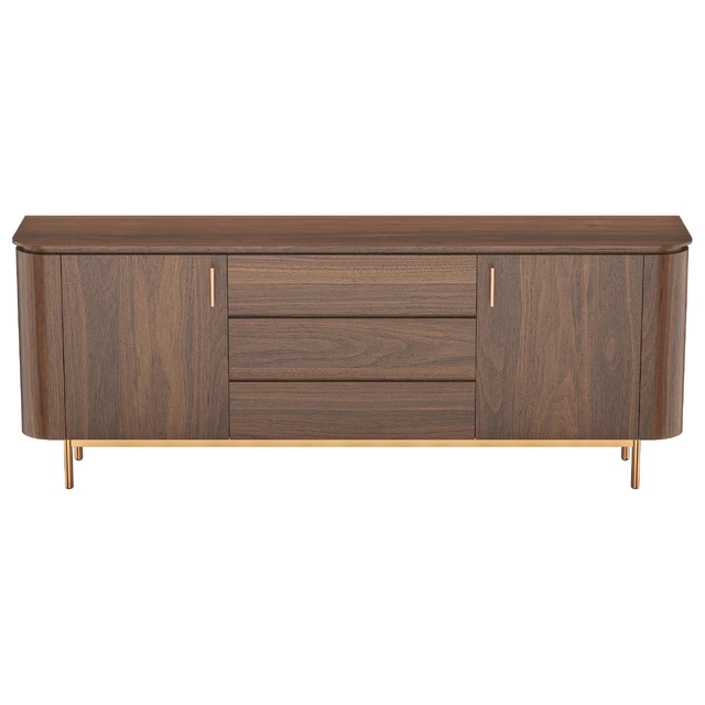 Wood veneer sideboard with doors — Descargar