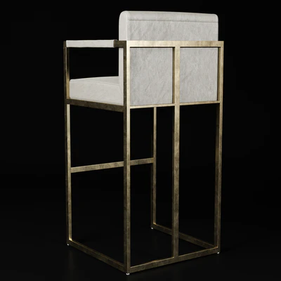 RESTORATION HARDWARE WEXLER SQUARE LEATHER STOOL — Ver 2