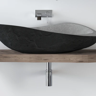 Stone washbasin with slab top — Ver 4