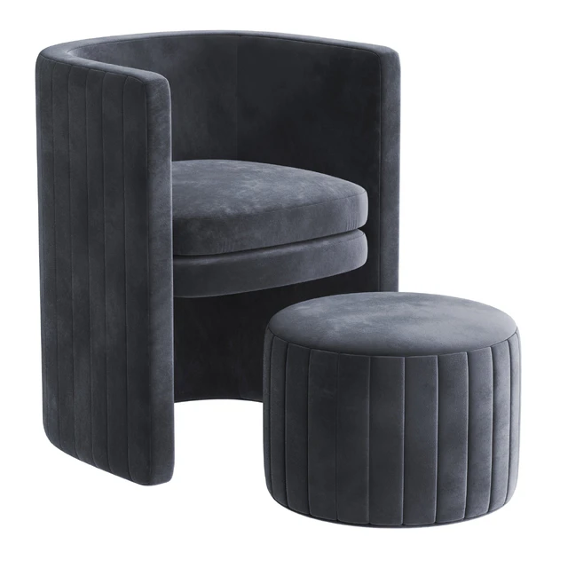 Ammillion Barrel Chair and Ottoman — Download