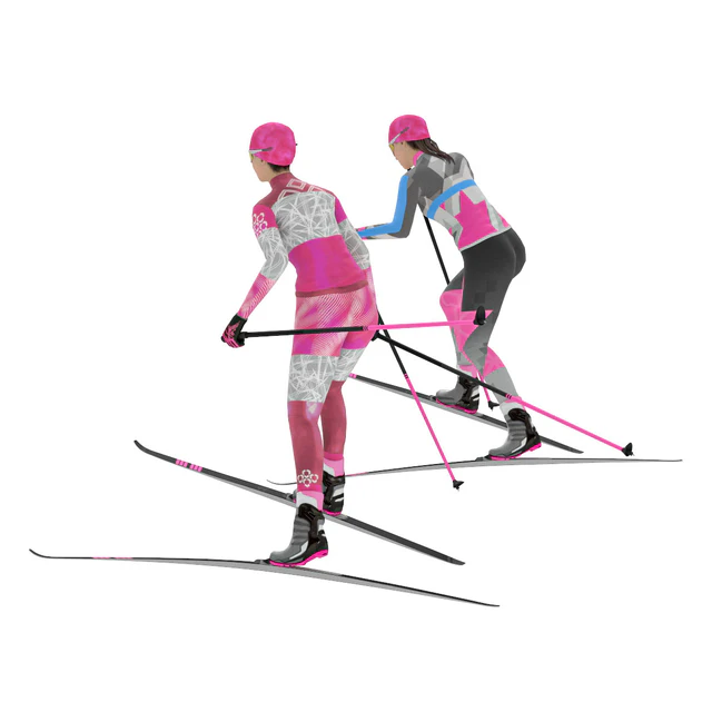 Female skier. Skate skiing — Descargar