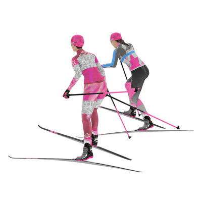 Female skier. Skate skiing — Ver 3