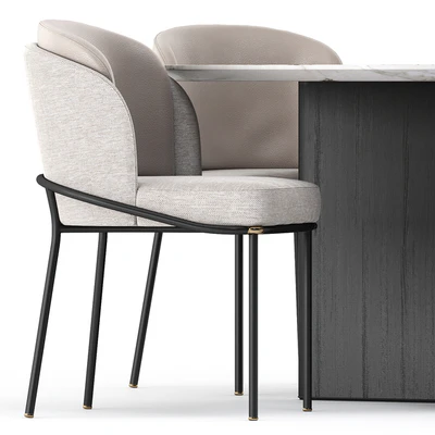FIL NOIR chair and LOU Table by Minotti — Вид 2