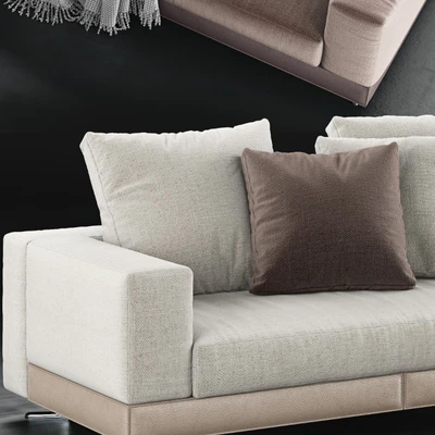Minotti White Saddle Hide Sofa — Вид 2
