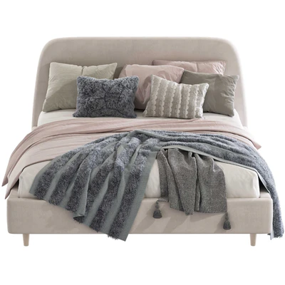 Кровать Oatmeal Raelynn Upholstered Bed — Вид 2