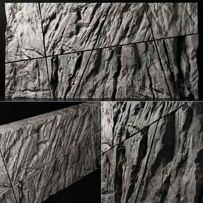 Stone rock wall splinter slab n2 / Stone rock wall slab from parts — Ver 1