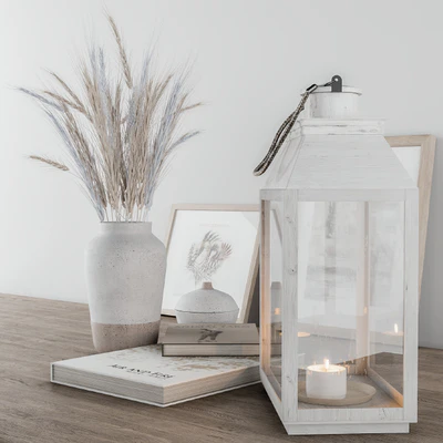 Decorative-set Blue Wheat & Lantern — Ver 2