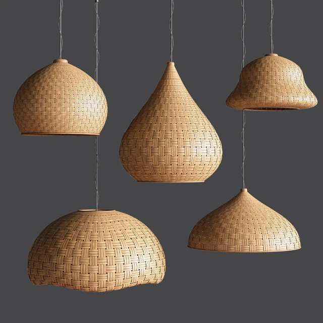 Rattan pendant lights 01 — Скачать