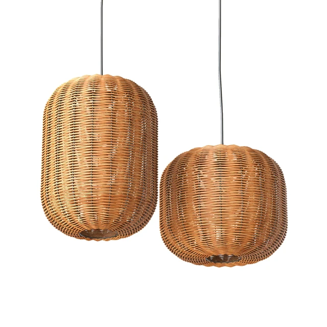 Rattan and Metal Ceiling Lamp — Скачать