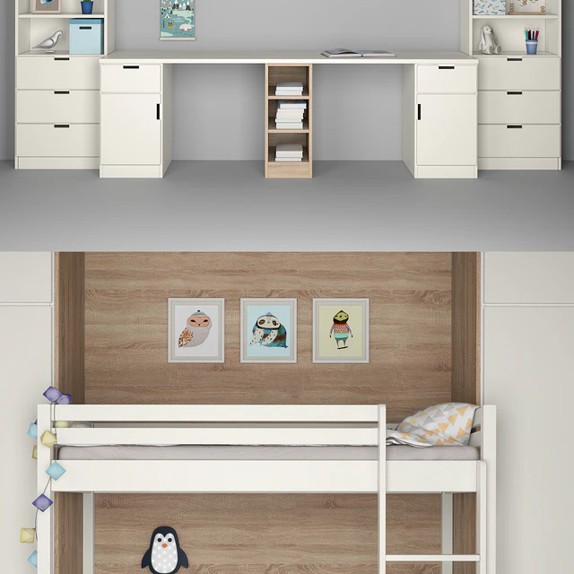 Furniture for children's room with a decor for two children — Descargar
