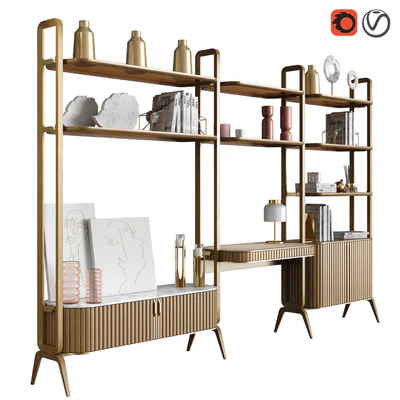 EDEN-ROCK Bookcase with 3 elements Design Sacha Lakic — Вид 1